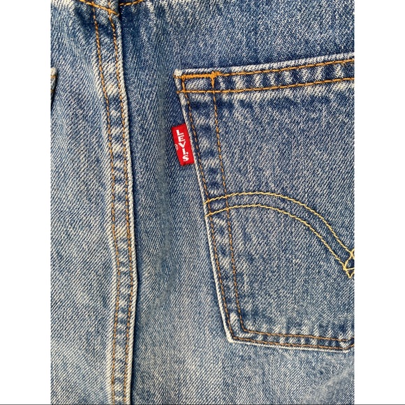 LEVI’S raw hem denim button fly mini skirt - Picture 6 of 7